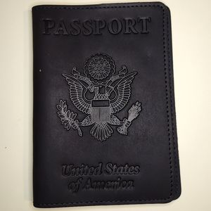 Leather Passport holder ( Black Vintage)
